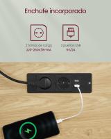 Escritorio eléctrico ajustable en altura, 60x120 cm, ajuste continuo, con 4 memorias de altura, toma de enchufe, usb integrado, disponible en blanco, marrón rústico y roble - details 18