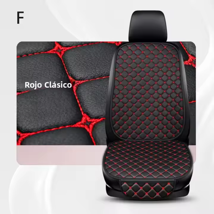 Cubierta De Asiento De Coche De Cuero PU Universal Anti-Rasguños Resistentes Al Desgaste Suaves Para Todas Las Estaciones Cojín De Espalda Minimalista Protector Contra Golpes - 1
