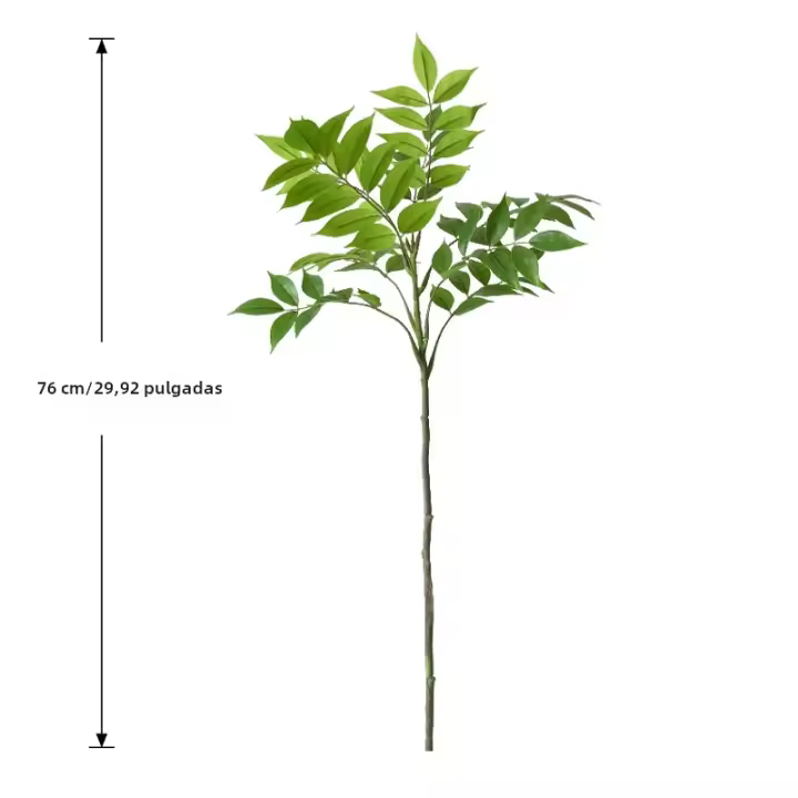 Arbusto Artificial De Ficus Grande 76-140cm Hojas De Palma Verdes Postizas Para Decoración De Jardín Y Hogar Material Plástico - 1