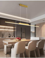 Lámpara Colgante LED Minimalista Moderna Ajustable En Oro Para Comedor Chandelier Lineal Para Hogar Iluminación Dimmable Con Fuente De Aluminio Incluida - details 8