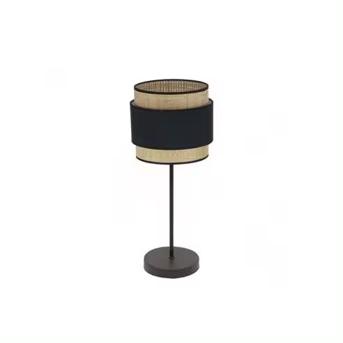 FABRILAMP Lámpara de Mesa Sobremesa Kandy 1xe14 Natural/negro 45x18x18 Cm - Diseño Moderno - 1