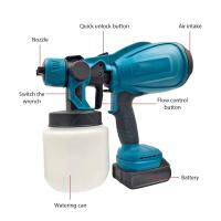 Pistola de pulverización eléctrica sin cuerda de 800ml, máquina de pintura de alta potencia 200w, pistola de pulverización de recubrimiento de acero para muebles de automóviles, batería makita 18v - details 6