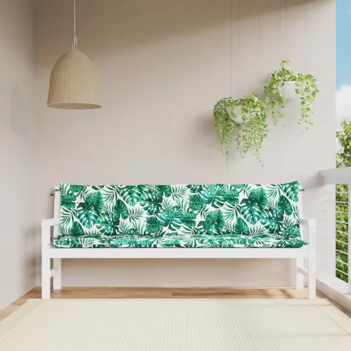 vidaXL Cojines banco jardín 2 uds tela Oxford azul marino 200x50x7 cm - 1