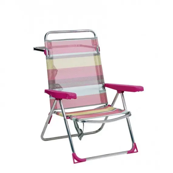 ALCO SILLA DE PLAYA MEDIANA DE RAYAS DE COLORES CON ASA 671 - 1