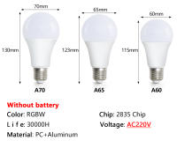 Bombilla LED RGB E27 5W 10W 15W Con Control Remoto IR Luz Inteligente RGBW Para Decoración De Hogar Bombillas LED De Gama Alta - details 2