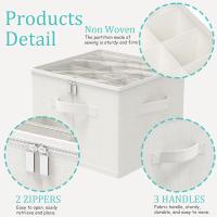 2 Piezas Organizador de Zapatos, Zapatero Legable Apta para 12-24 Pares, Almacenaje Ropa with Cubierta Transparente Y 3 Asas Reforzadas, 43x43x33 cm, Blanco Marfil, XSNX01WM-2 - details 4