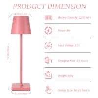 Lámpara De Mesa LED Sin Cable Con 3 Niveles De Iluminación Táctil Recargable USB Para Decoración De Habitaciones Estudio Oficina Barra - details 10