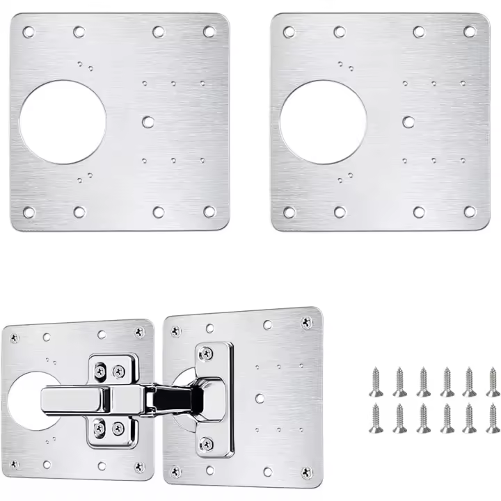 Armario Placa de Reparación de Bisagras, 9 x 9 cm, para Madera Muebles Estantes Gabinete Bisagras de Armario Cocina - 1