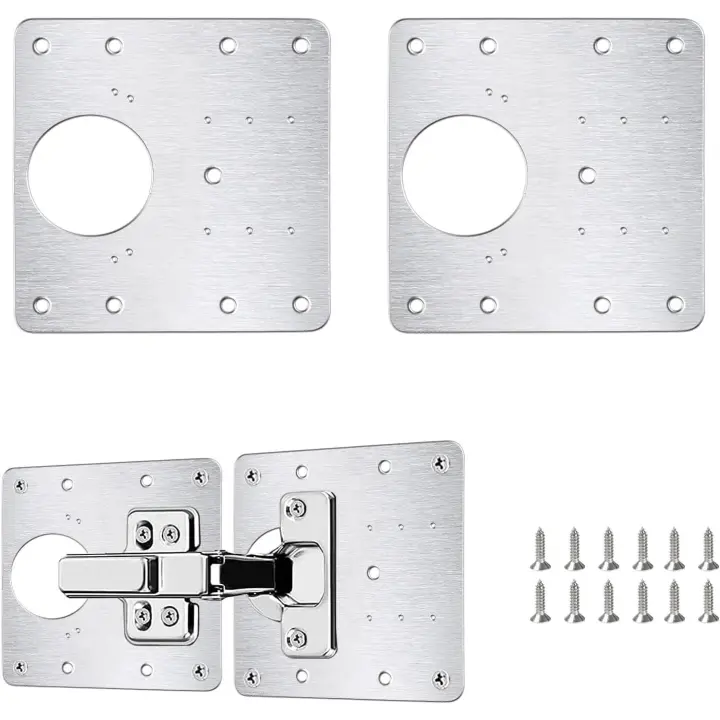 Armario Placa de Reparación de Bisagras, 9 x 9 cm, para Madera Muebles Estantes Gabinete Bisagras de Armario Cocina - 1