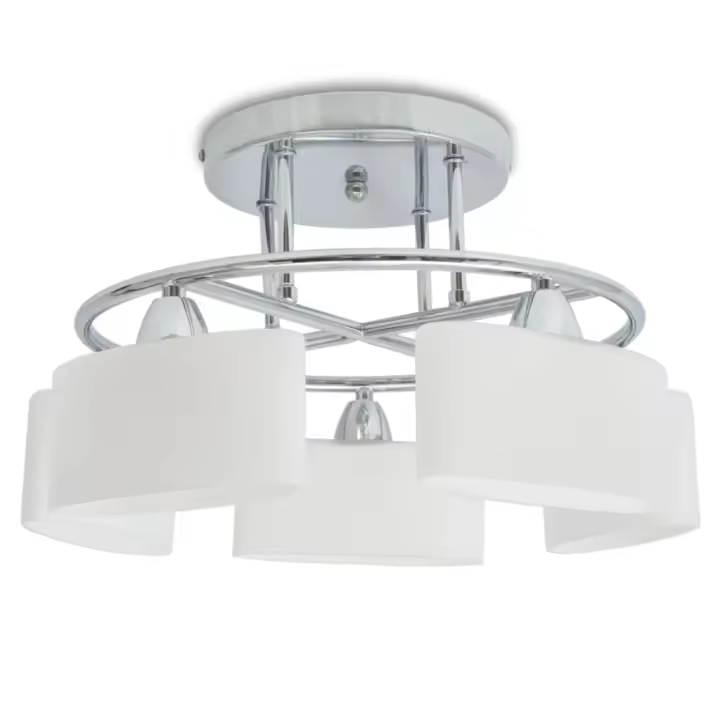 vidaXL Lámpara de techo pantalla cristal elipse 5 bombillas E14 200 W - 1