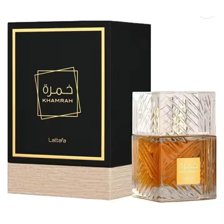 Perfume Khamrah Negro 100ml - Lattafa: Fragancia Oriental Gourmand Unisex - Notas Especiadas, Dulces y Amaderadas - Elegancia y Calidez para Eventos Especiales - Lattafa - 1