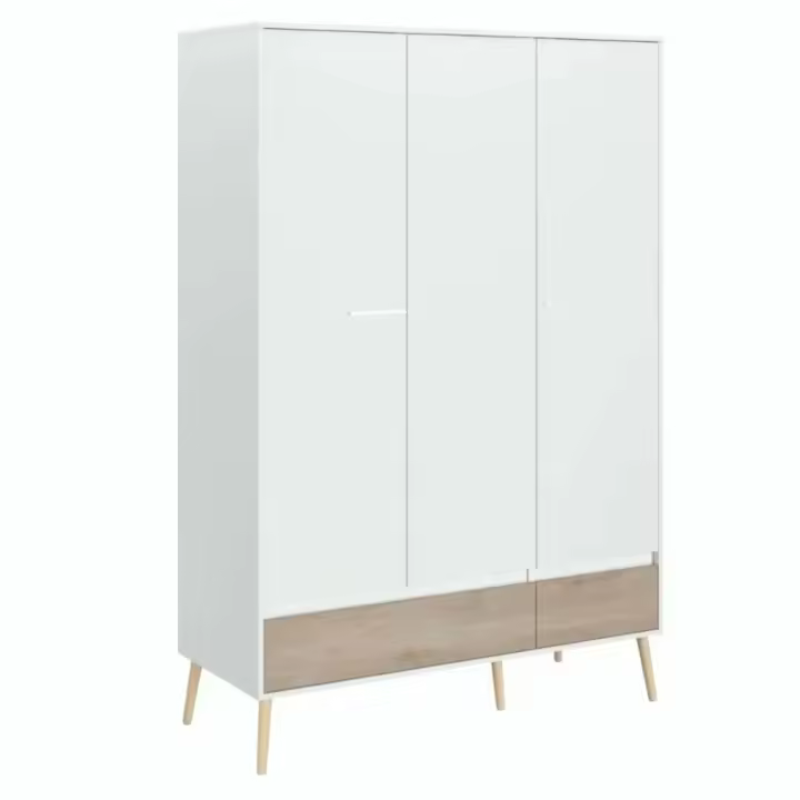 Armario Ropero Osaka con 3 puertas color Roble Japonés y Blanco Estilo Japandi - 1
