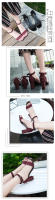 Sandalias De Moda Para Mujer Verano 2024 Tacón Medio Alto Exterior Elegantes Zapatos De Boda plus Size 34-40 Con Correa De Cierre - details 2
