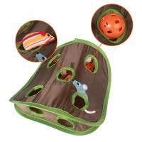 Juguete De Inteligencia Para Gatos Con Ratón Y Tentación De Campana Juego De Caza Con 9 Agujeros Mantén a Tu Gato Activo Juguetes Plegables Para Gatos Y Gatitos - details 0