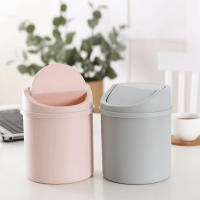 Mini Papelera De Escritorio Pequeña Cubeta De Basura Con Tapa Para Dormitorio Almacenamiento De Espacio Limpia Casa Y Oficina - details 3