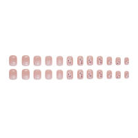Juego De Uñas Postizas Presionables 24Pc Set Flores Blancas Gradient Suave Gradiente Uñas Postizas Blancas Adecuado Para Oficina Y Fiestas ABS - details 2