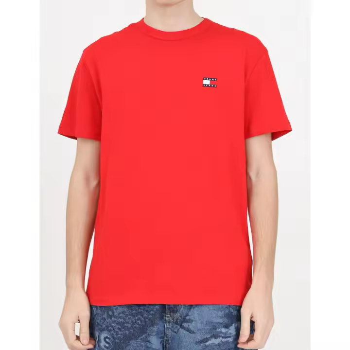 Camiseta Tommy Jeans Con Parche Bordado Roja Hombre Dm0dm17995xnl Rojo - 1