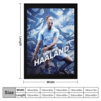 Manta De Terciopelo Coral Erling Haaland Para Verano Alfombra De Cama Personalizada Para Adultos Estilo Clásico Antipelusa Portátil Uso Versátil - details 2