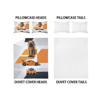 Juego De Cama Deportiva 3 Piezas Con Estampado De Carreras Incluye Funda De Edredón Y 2 Almohadillas No Rellenas Skin-friendly Transpirable Antipelusa - details 13