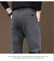 Nuevos Pantalones Casuales De Otoño E Invierno Para Hombre 2024 Estilo Recto Y Slim Pantalones Negros Grises Café Para Trabajo Y Ropa Masculina - details 17