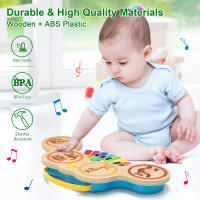 Teclado De Madera Con Batería Y Luz Juguete Educativo Para Bebés De 12 Meses Instrumento Musical Con Animales De Peluca Regalos Para Niños - details 3