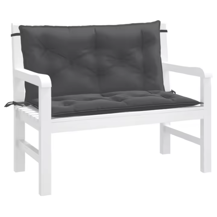 vidaXL Cojines banco jardín 2 uds tela antracita melange 100x50x7 cm - 1