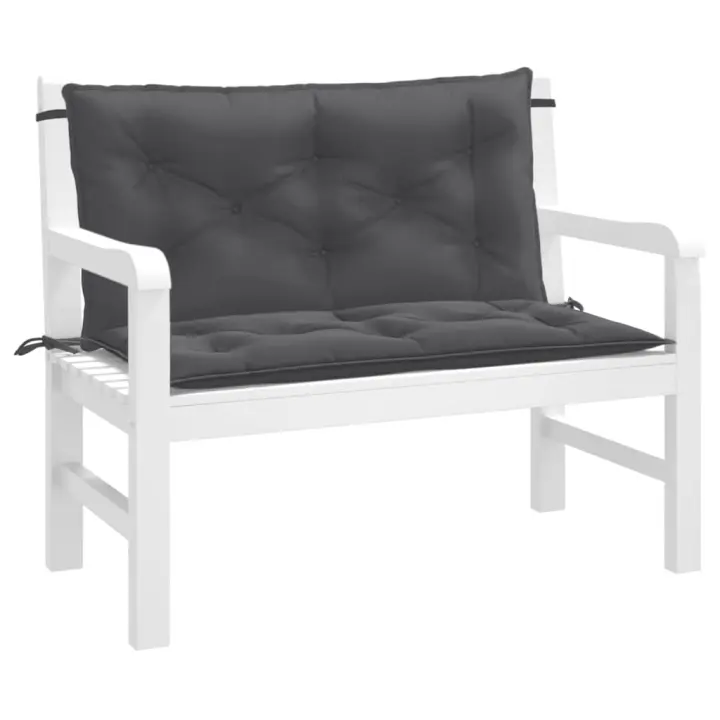 vidaXL Cojines banco jardín 2 uds tela antracita melange 100x50x7 cm - 1