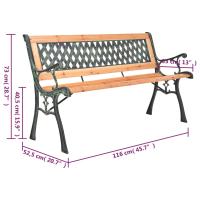 vidaXL Banco de jardín hierro fundido y madera maciza de abeto 116 cm - details 6