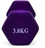 Coshano Mancuerna de 3kg en Acero Cubierta en Vinilo Suave y Antideslizante - Color Morado - details 1