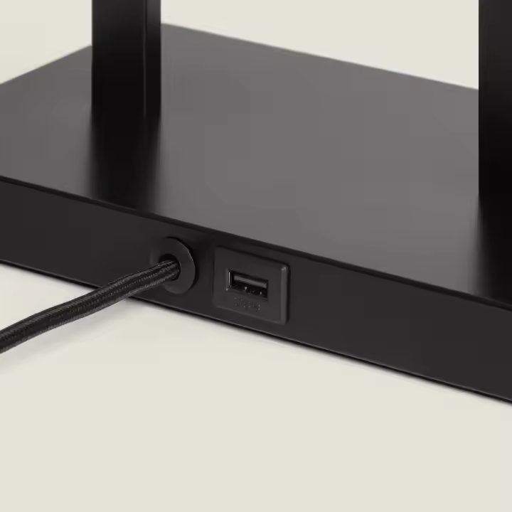 Ledkia Lámpara de Mesa Metal con Puerto USB e Interruptor Táctil Tianna Negro - 1