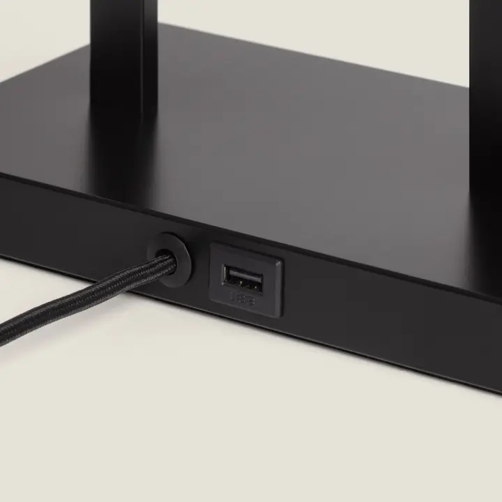 Ledkia Lámpara de Mesa Metal con Puerto USB e Interruptor Táctil Tianna Negro - 1