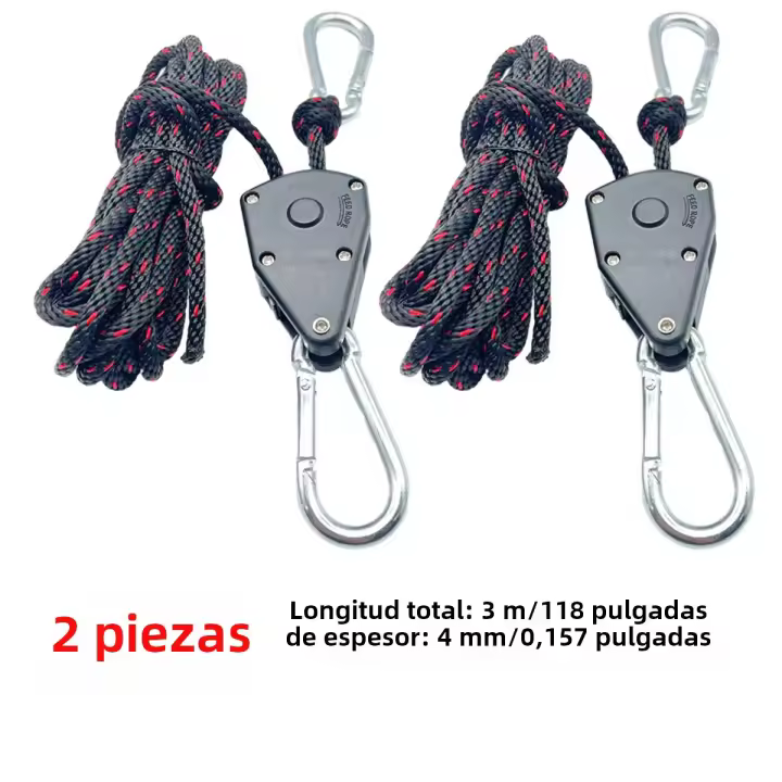 Tirador De Cuerda De Acampada 4mm Herramienta De Ajuste De Cuerda Con Pulleyo Para Toldo Y Canopy Color Negro/Blanco/Azul - 1