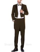 Traje Formal Azul Para Hombre 2024 Con Chaqueta Y Pantalones Doble Botón Estilo Casuál Para Boda Y Ocasiones Elegantes - details 11