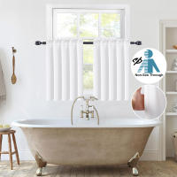 Cortinas De Voile Transparente Impermeables Para Cocina Y Baño 1/2 Panel Con Bolsa De Palas Para Rodamiento No See-Through Modernas Para Ventanas - details 0