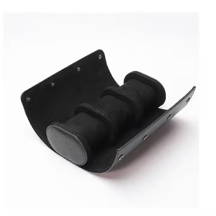 3 ranuras caja de reloj retro pu cuero rollo viaje case organizador titular joyería caja de almacenamiento para accesorio - 1
