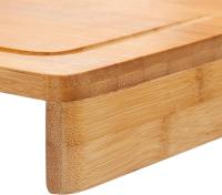 Tabla Cortar con Borde para Encimera,Tablas Modernas para Preparar, Cortar, Trocear, Picar, Cocina, Rectangular, Grande, Bambú, 45*35 cm/35*25cm, Marrón - details 3