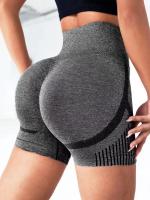 Shorts De Yoga Para Mujer Talla M-L Cintura Alta Shorts De Gimnasio Levantamiento De Glúteos Running Sportswear Polyester Spandex - details 8