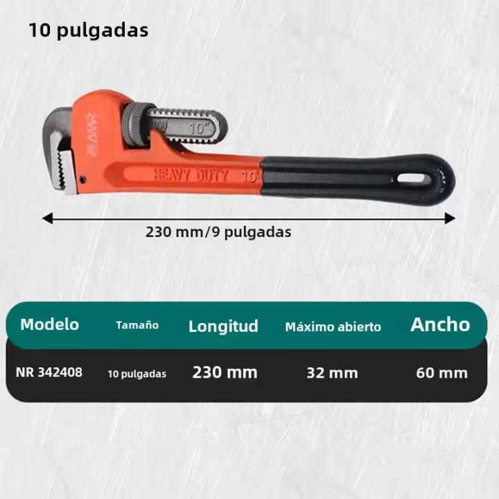 Llave De Prensa Universal De Acero Al Carbono Para Instalaciones De Plomería Juego De Ajuste De Abertura Grande Tamaños 8/10/12/14/18 Pulgadas - 1