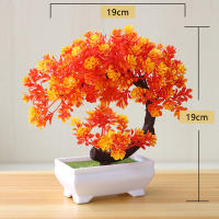 Arbusto Artificial De Bonsái Sakura En Maceta Pequeño Árbol Miniatura De Hojas Verdes Decoración De Flor De Bola De Nieve Simulación Para Escritorio - details 3