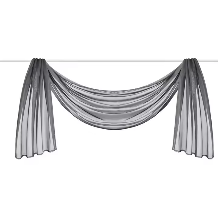 Juego de 1 cortina transversal de gasa transparente para dormitorio salón boda, 55-1 gris., 140*600cm - 1