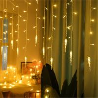 Luces De Navidad LED En Forma De Copo De Nieve Y Gota De Agua Para Jardín Y Exterior Con Enchufe EU Decoración De Fiesta En Casa Guirnalda De Luces De Ceniza - details 19