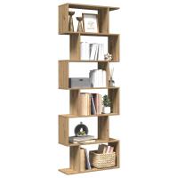 vidaXL Librería divisor 6 niveles madera ingeniería 70x24x193cm en color Blanco/Roble Sonoma/Marrón roble y más - details 3