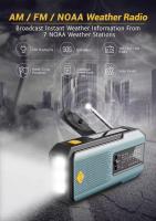 MOV-Radio manual de emergencia con manivela y linterna de 3 LED, radio meteorológica portátil AM/FM/NOAA con cargador de teléfono, radio solar con carga USB para acampar en interiores y exteriores, alarma SOS - details 0