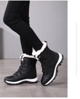 Botas De Tobillo Para Mujer Invierno Calor No Derrapante Negras Botas De Nieve Con Cordones Chaussures Femme Botines Mujer Planas - details 11