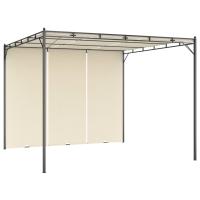 vidaXL Cenador de Jardín con Cortina Lateral Gazebo Quiosco Exterior Color Crema,  Antracita, y mas - details 0
