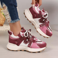 Nuevas Zapatillas De Mujer 2024 Cómodas Y Transpirables Con Cordones Plataforma Baja Para Exterior Casual Colorido Mesh - details 5