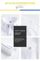 Camisa De Hombre De Alta Gama Con Botones De Cristal Cuello Alto Manga Larga Elástica Para Negocios Y Ocasiones Casual - details 6