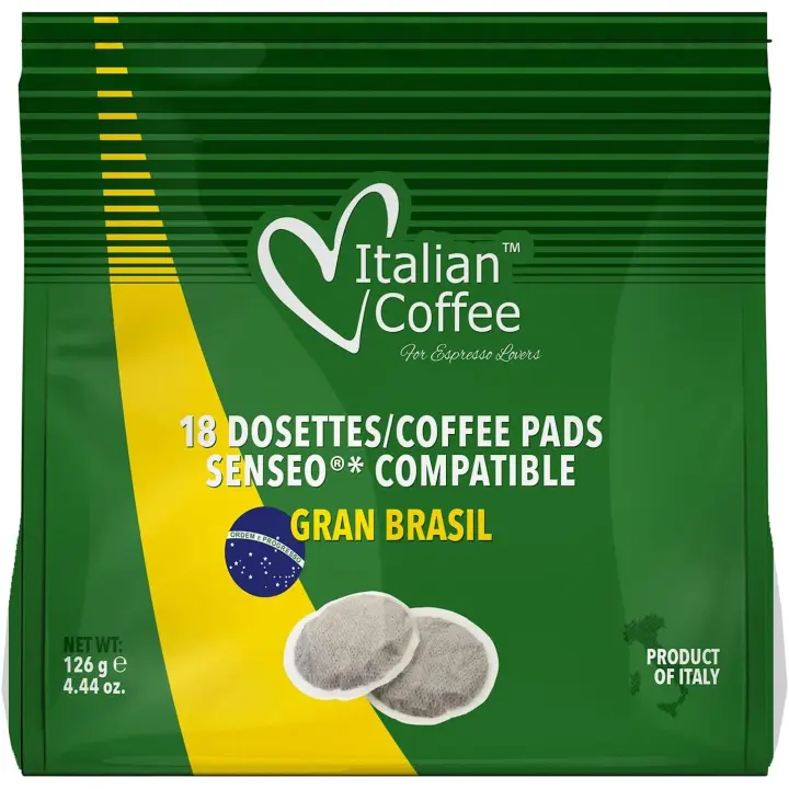 180 Cápsulas Senseo Compatibles - Café Arabica de Brasil en Monodosis - 100% Calidad Italiana para Cafeteras Philips Senseo - 1