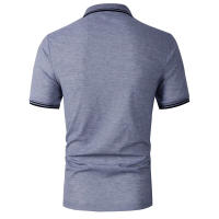 Camisa Polo De Manga Corta Para Hombre 100% Poliéster Estilo Slim Fit Color Sólido Con Logo Moda Verano Transpirable Ropa Superior - details 6