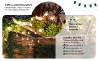 Cadena de Luces, 25 +2 LEDs Solares de Exterior, 7,6 M, 4 Modos - details 2
